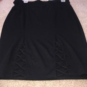 Black skirt with cut out at bottom